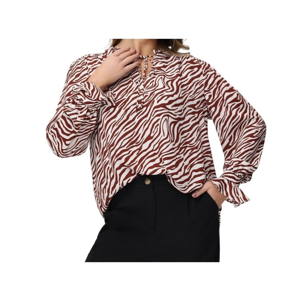89th & Madison Women’s African Zebra Striped Blouse